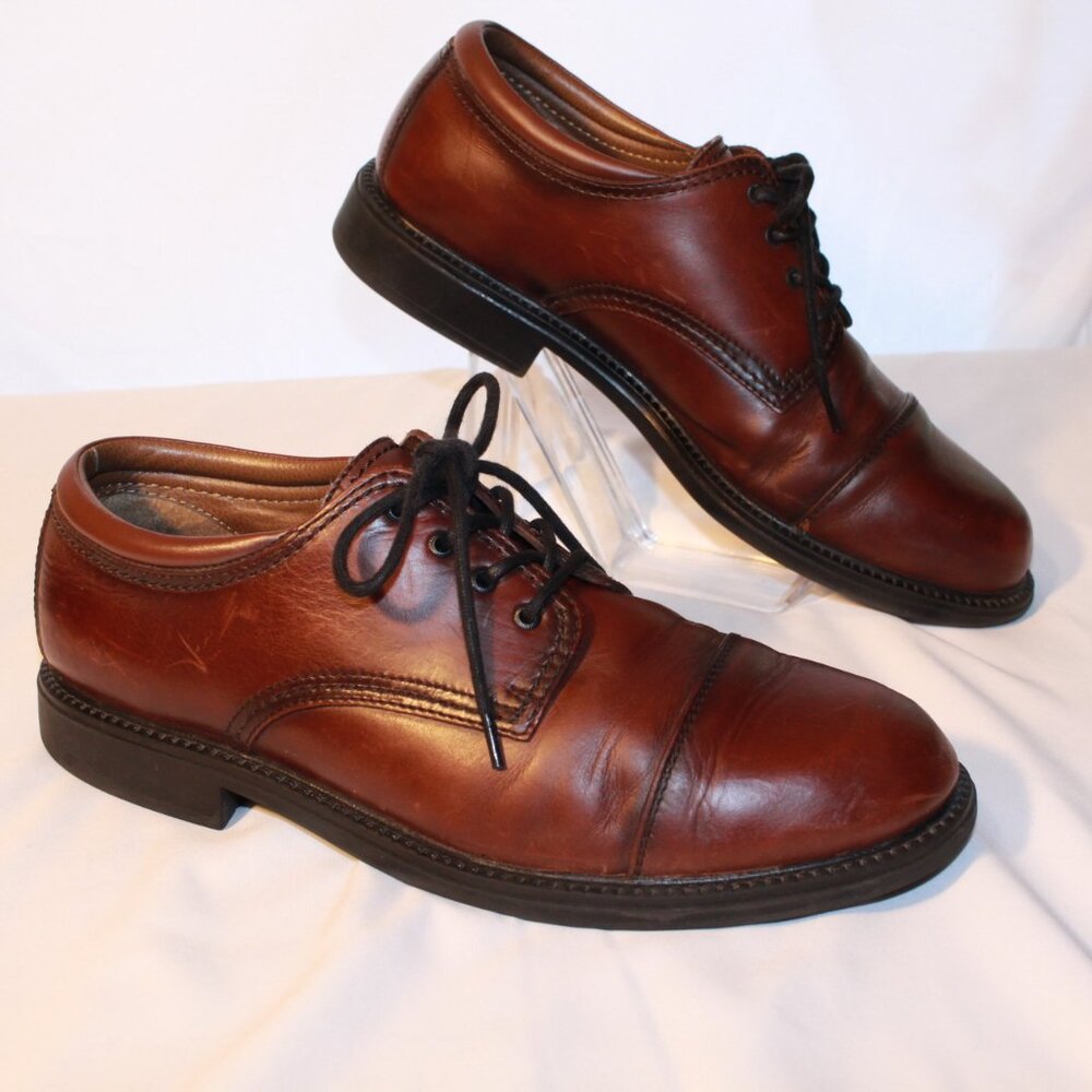 Dockers Size 10.5M GORDON Cordovan Brown Leather Oxford CapToe Dress Shoes - Picture 2 of 12